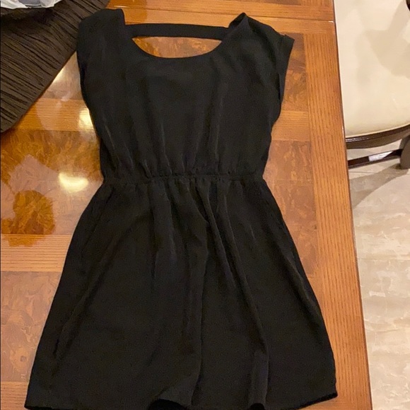 plain black short dress